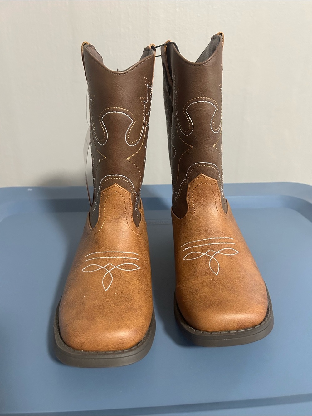 wonder nation Brown Two-Tone Kids Cowboy Boots - Picture 3 of 8